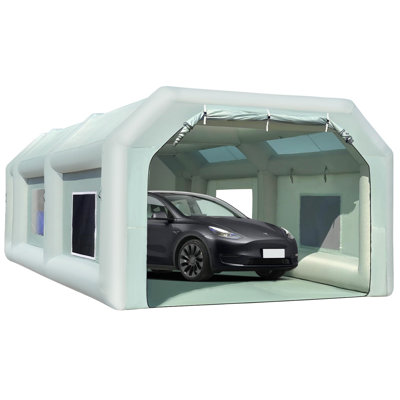  Grande cabine de peinture gonflable 26 x 15 x 10 pi avec souffleurs puissants et tente de peinture portative à filtration d'air pour la peinture automobile