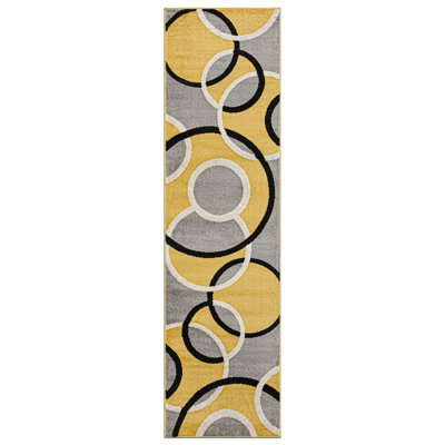 Tapis jaune / gris / noir Doucet