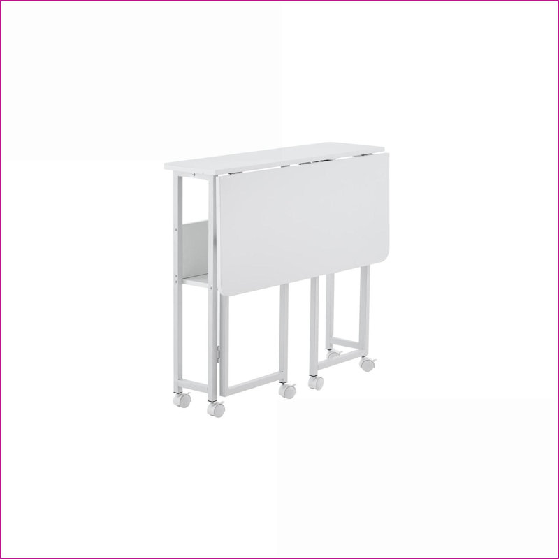 Bureau pliant blanc 31,5 pouces pour un petit bureau / bureau à domicile, robuste et amp; Rangement facile