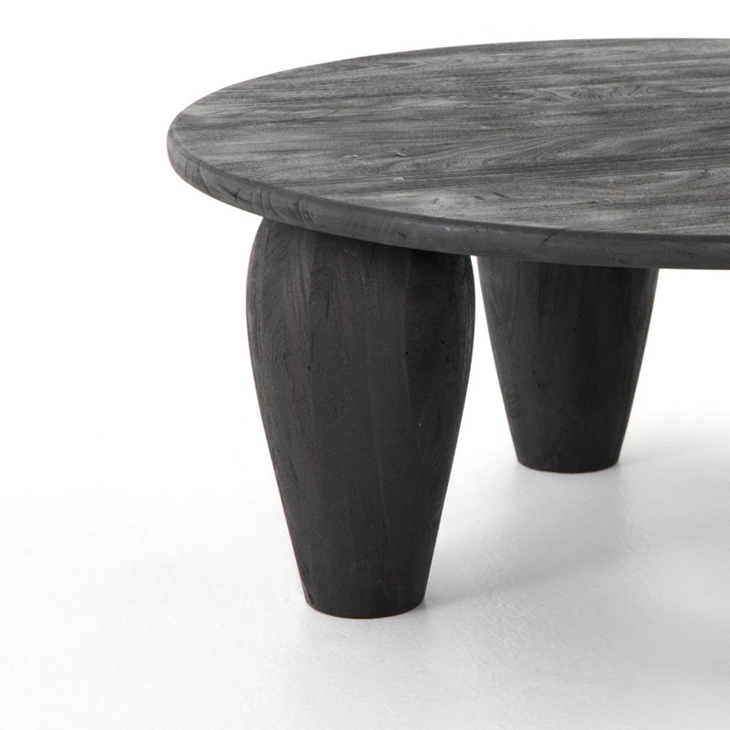 Maricopa Solid Wood Coffee Table, 16" H x 38" L x 38" W, Black