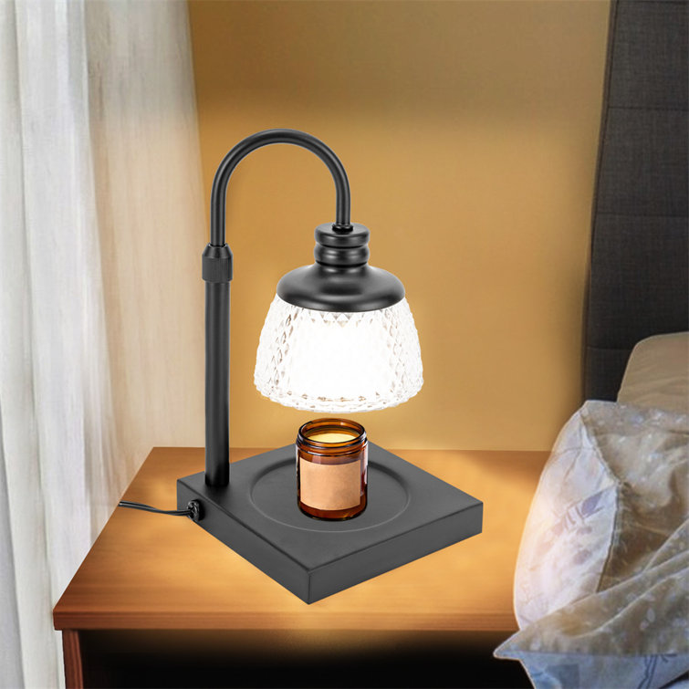 Candle Warmers Lighted Candle Warmer Lamp Black/ White Electric Timing Top  Down