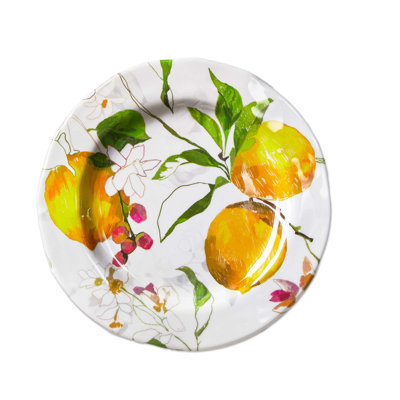Assiette à salade en mélamine Lemoncello printemps-été 9,0 po lavable au lave-vaisselle