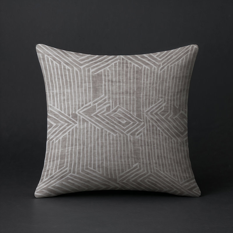 Coussin décoratif intérieur et extérieur Modern, Gris / abstrait argenté, Carré 18 po