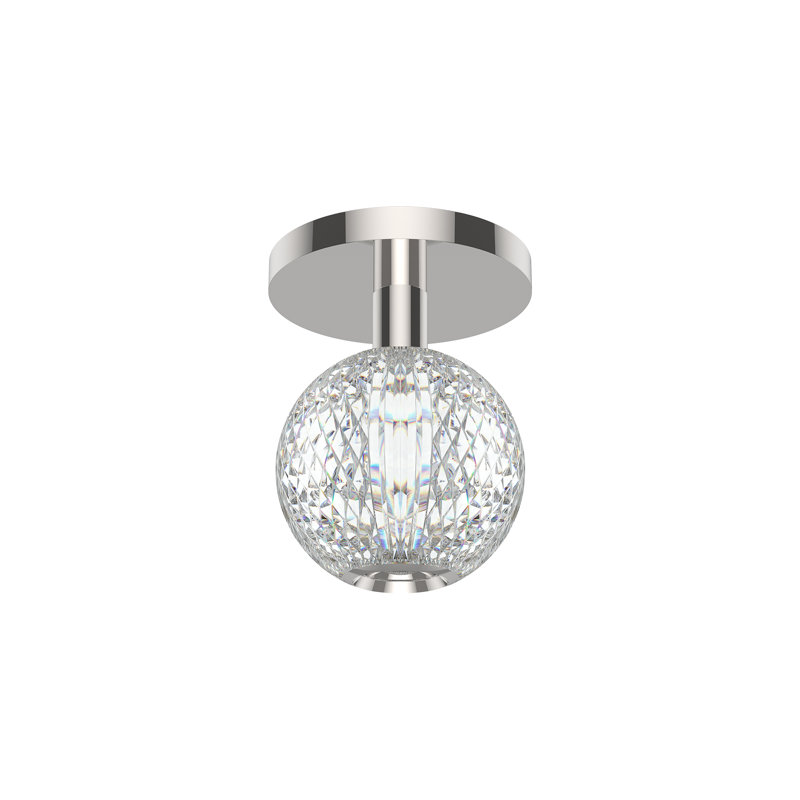 Marni Polished Nickel Globe LED Indoor/Outdoor Flush Mount