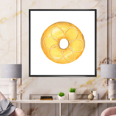 " Yellow Donut On White " Painting Print