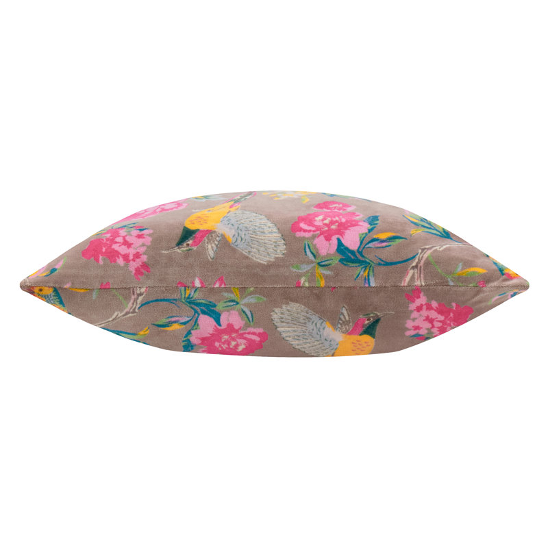 Ataman Floral Square Cushion Cover, Mink