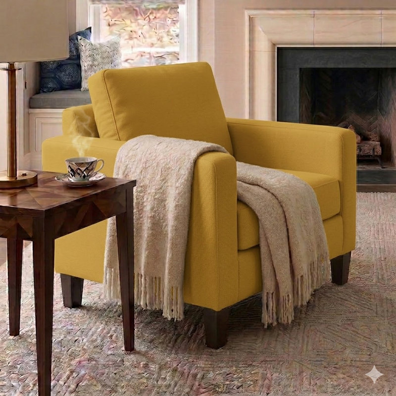 Henry Upholstered Accent Chair, Antic Mimosa