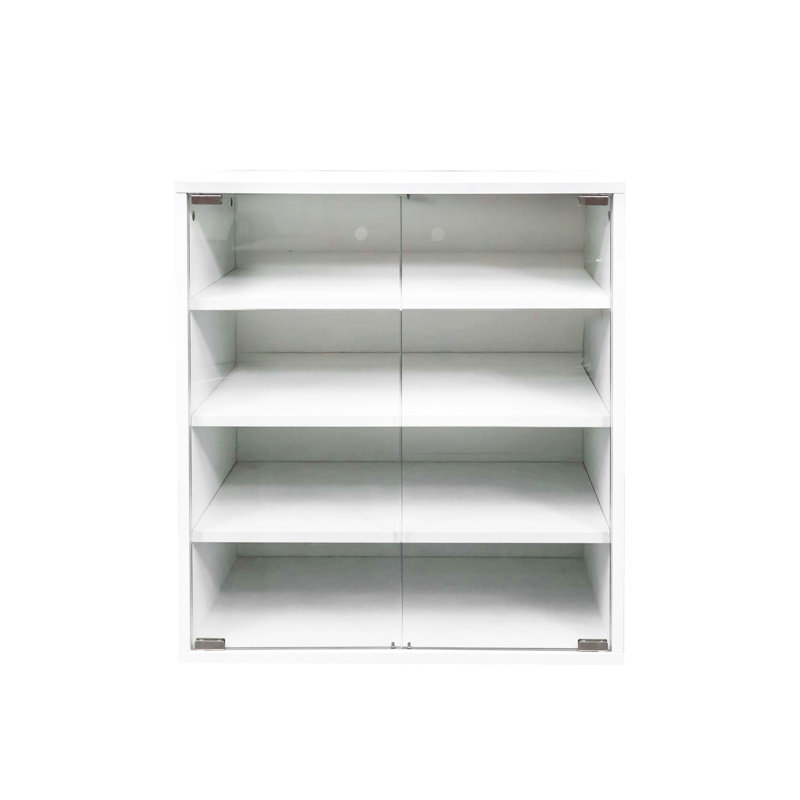 Wooden Shoe Storage With Led And Tidy Organization - Stackable For Sneakers (4 1 Arrangement, White