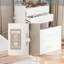 Miroir à plateau ouvert avec meuble-lavabo de table en verre transparent