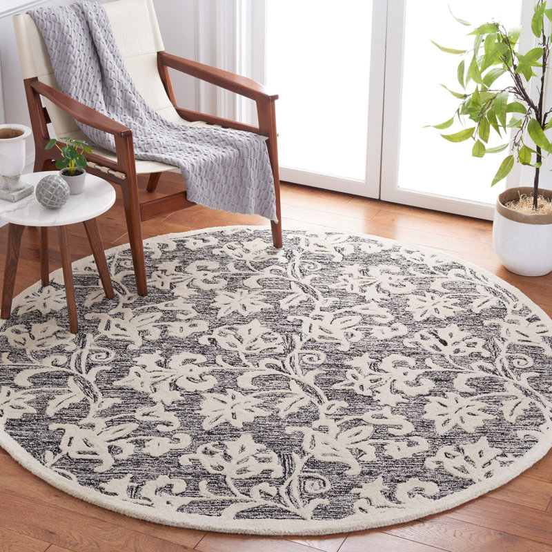 Msr Metro Martha Stewart Hand Tufted Wool Pile Floral Rug, Rectangle 5' x 8'