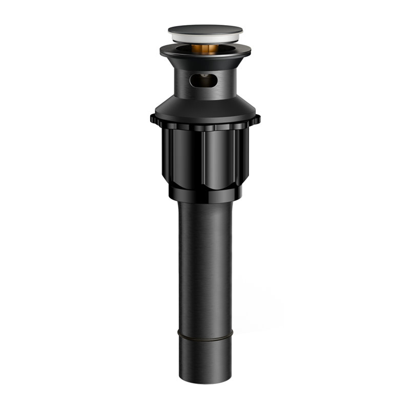 Pop-up Bathroom Sink Drain Stopper With Overflow, Matte Black