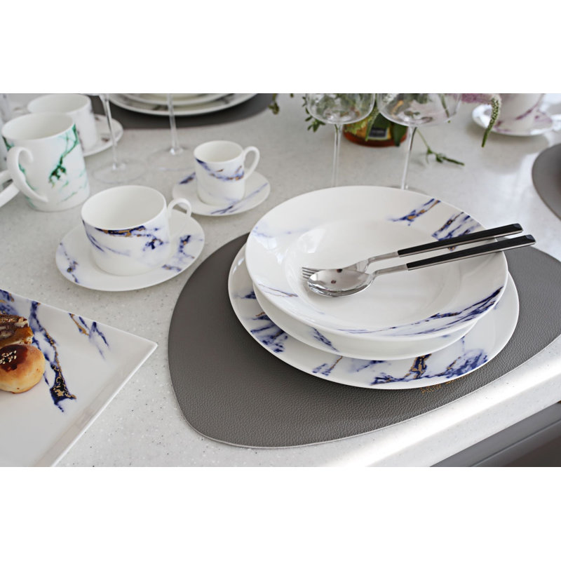 Marble Azure Bone China Dinner Plate