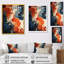 Encre liquide bleue et orange V - Art mural abstrait-290089807-290089792
