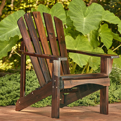 Brently Solid Wood Adirondack Chair with Table