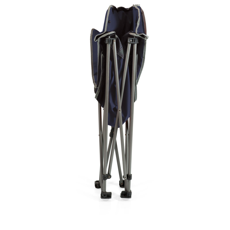 Campsite Outdoor Folding Camp Chair with Carry Bag, Navy Blue with Gray Accents