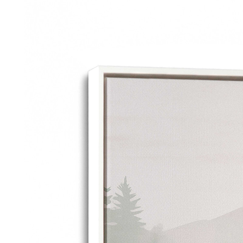 «Misty Pine Forest», reproduction sur toile, Cadre blanc, H 24,75 po x l 24,75 po x P 1,75 po