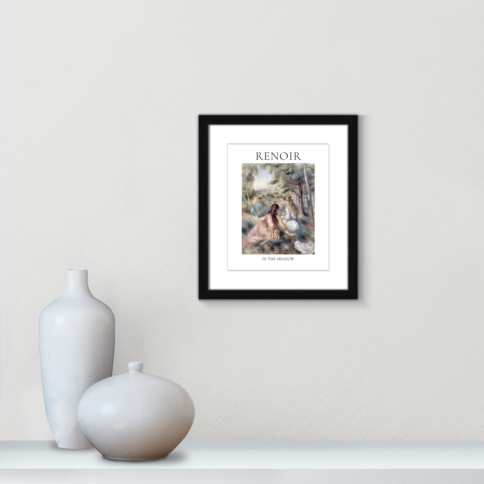 Old Masters Collection "In the Meadow" Print, Black Single Picture Frame, Yes, 15" H x 13" W x 1.25" D