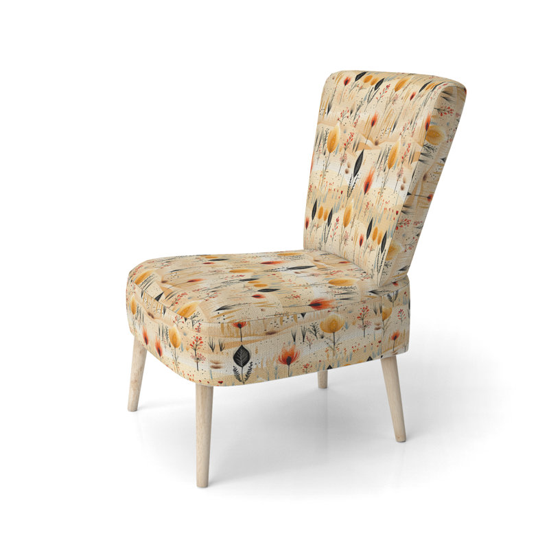 Chaise d'appoint décorative Boho Ferns In Beige Tones