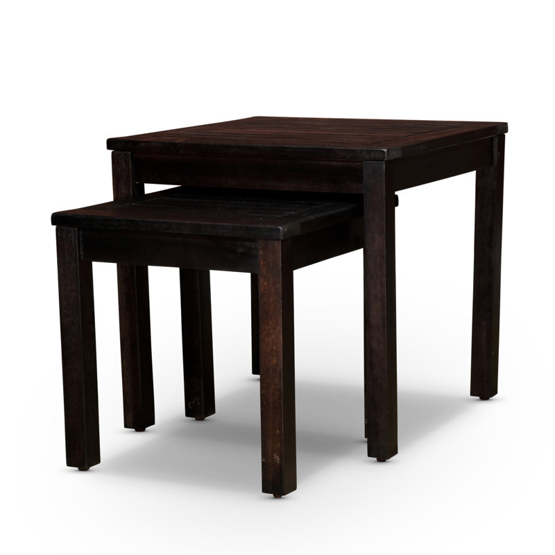 Charming 2-Piece Eucalyptus Nesting Table Set For Outdoor Enjoyment