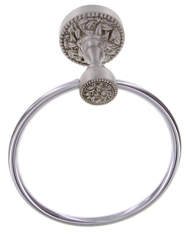 San Michele Towel Ring, Satin Nickel
