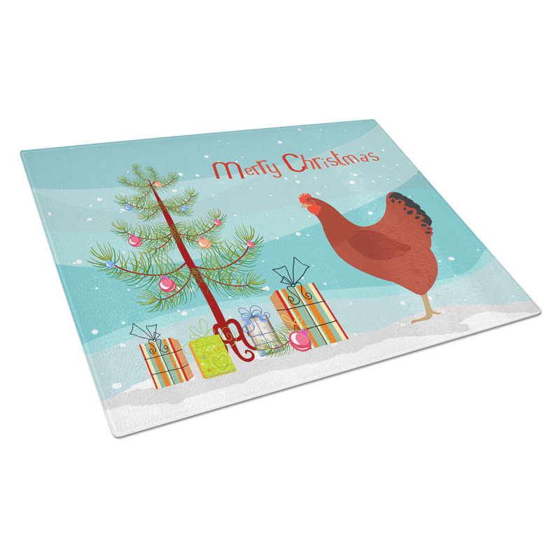 Planche à découper de noël en verre trempé caroline