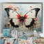 Minimalisme, papillon blanc sur toile-439636144-439636170