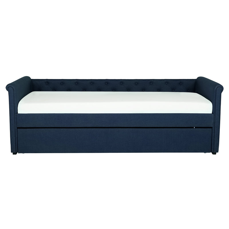 Steephill Upholstered Twill Bed, Blue