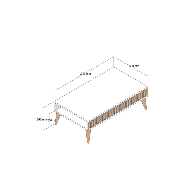 Milan Coffee Table, White/Brown