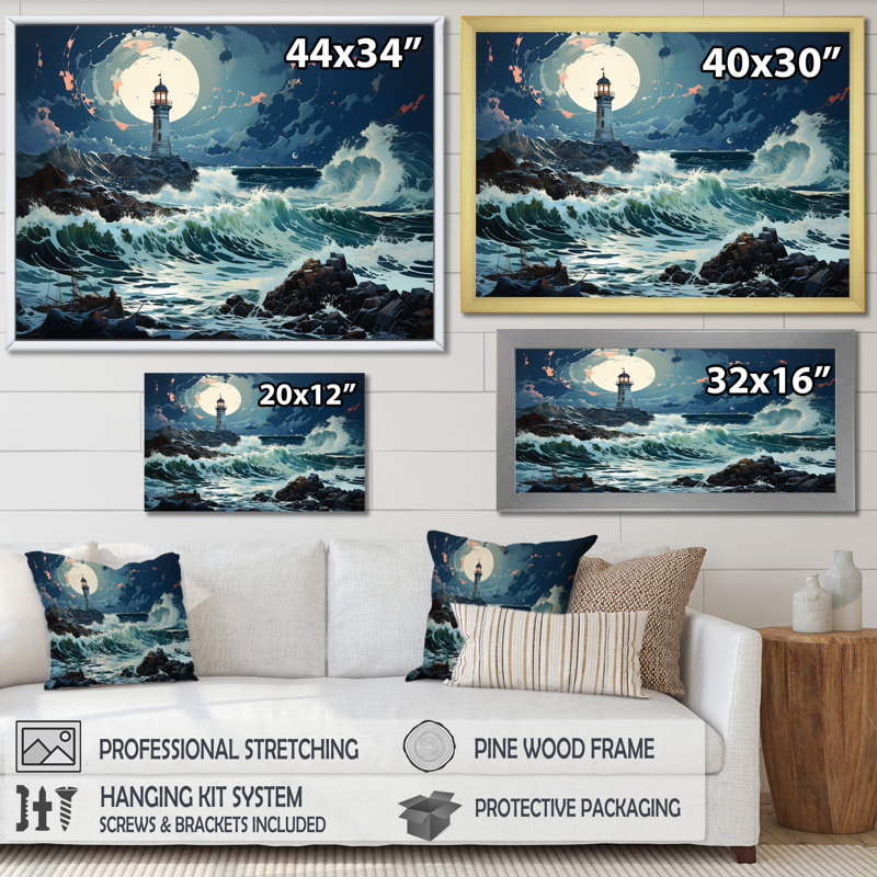 «Brittanys Rugged Coast I», reproduction sur toile, Cadre flottant noir, H 24 po x l 32 po x P 1 po