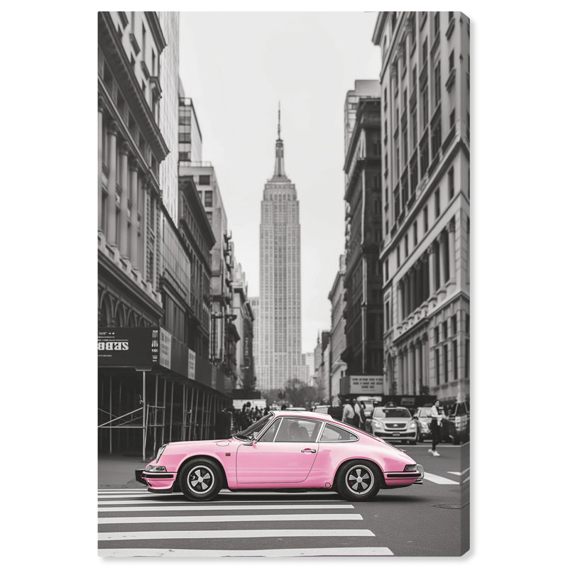 «Pink in the Cityscape», reproduction d'art sur toile par Art Remedy, H 24 po x l 16 po, Toile tendue