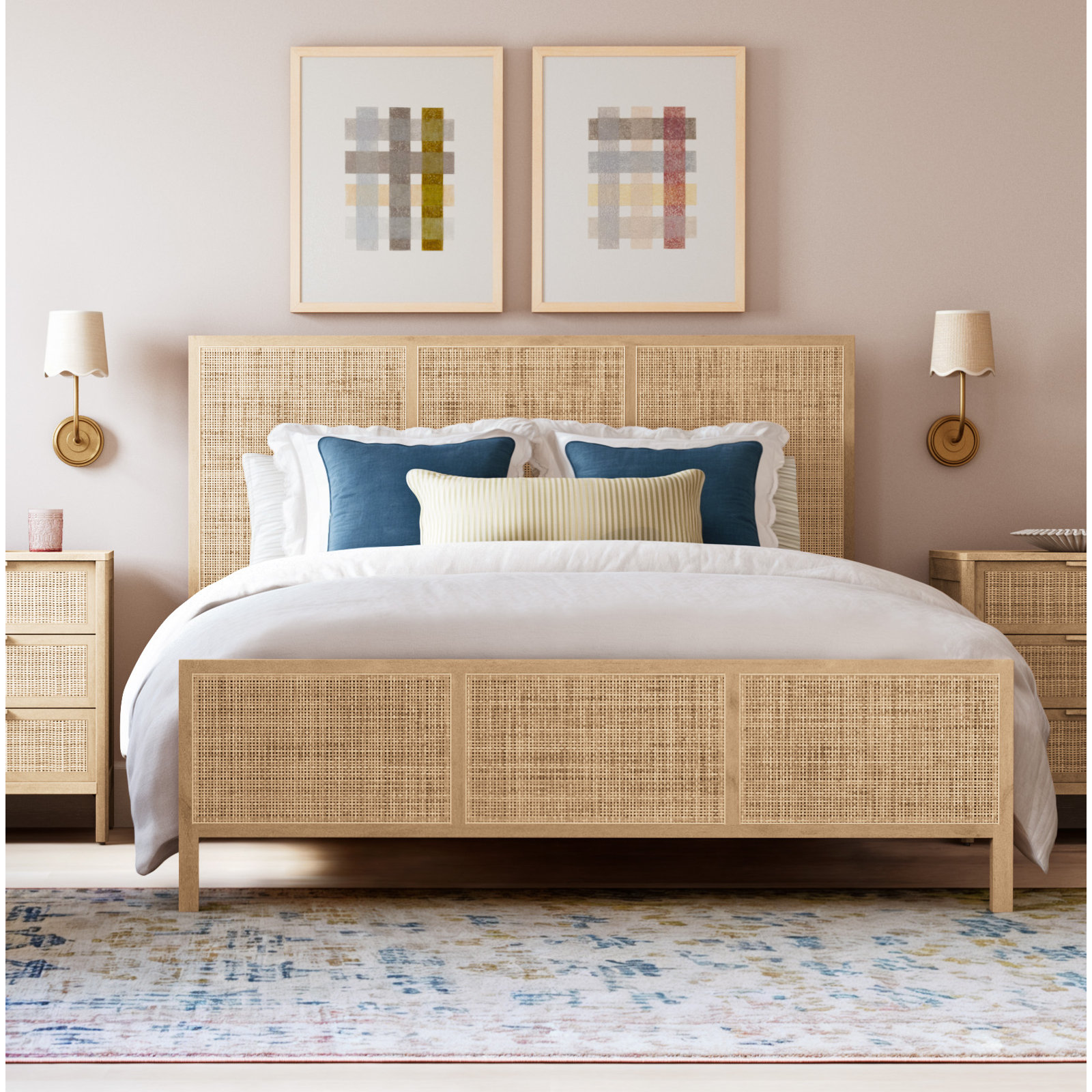 Hilma Linen Comforter Set, Queen Comforter + 2 Standard Shams, White