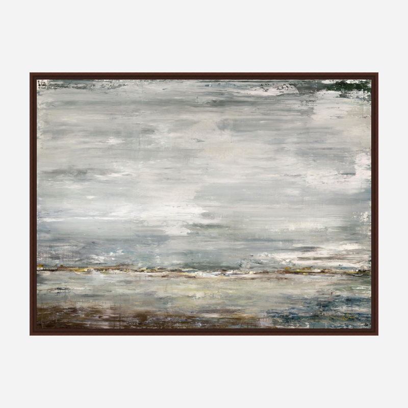 " Peaceful Tides by John Beard - Gallery Wrapped Canvas Print " Acrylic Print, 26" H x 32" W x 2" D, Brown Floater Framed
