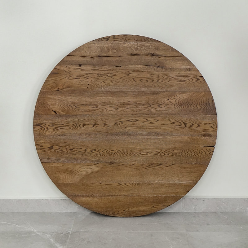 Watheroo Oak Round Solid Wood Dining Table, H76 x L100 x W100cm, Brown Oil