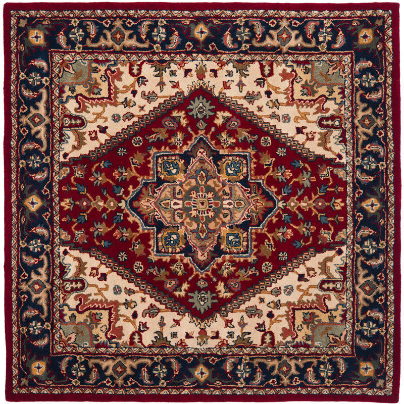Balthrop Hand Tufted Wool Oriental Rug, Square 8'