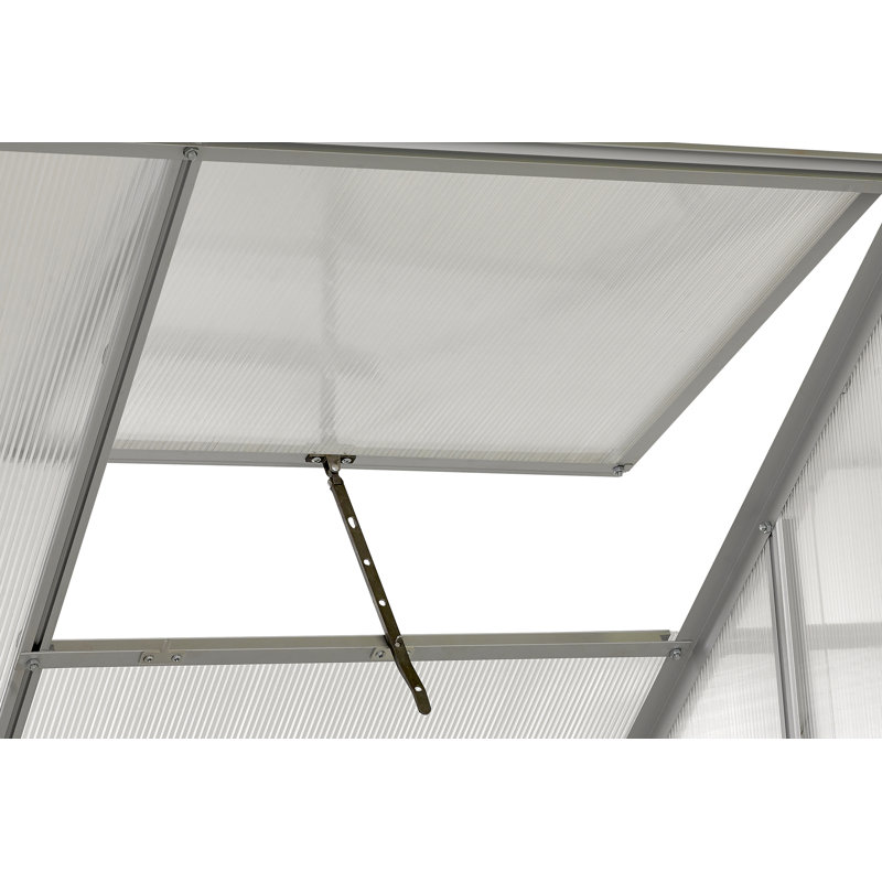 6'x4' Clear Polycarbonate Greenhouse - Large Aluminium Lawn & Garden Grow House - 24 Sq. Ft / 2.23 Mq
