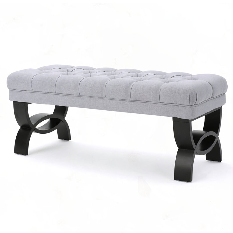 Contemporary Ottoman Bench, Light Gray