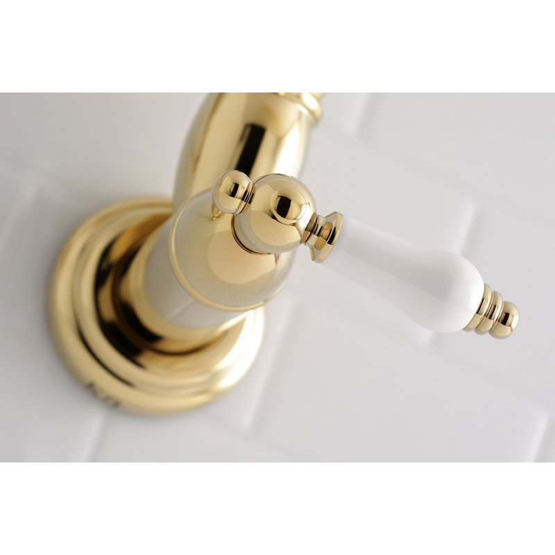 Kingston Brass Restoration Two-Handle 1-Hole Wall Mount Pot Filler Faucet
