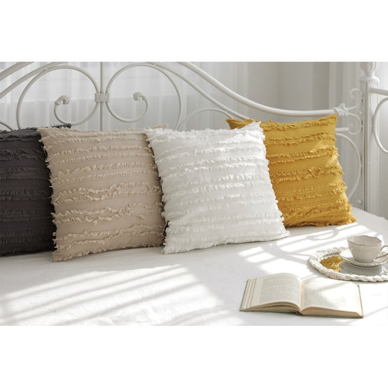 Cotton Reversible Pillow Cover, 19.68"H x 19.68"W, Gray