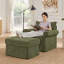 Chaise d'appoint rembourrée avec repose-pieds en chenille-743789303