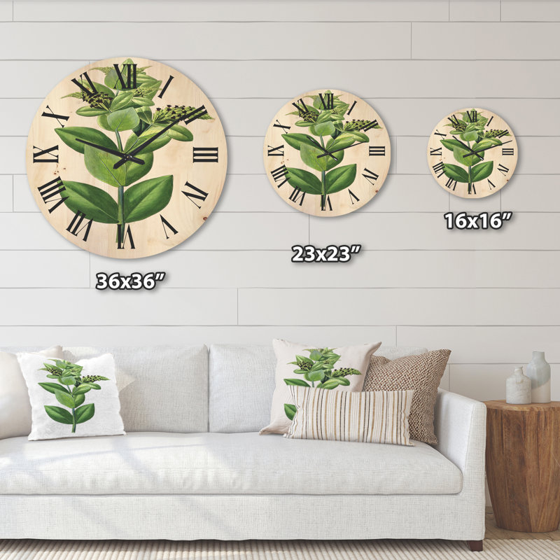 Horloge murale Leaves Plants VI, Très grand