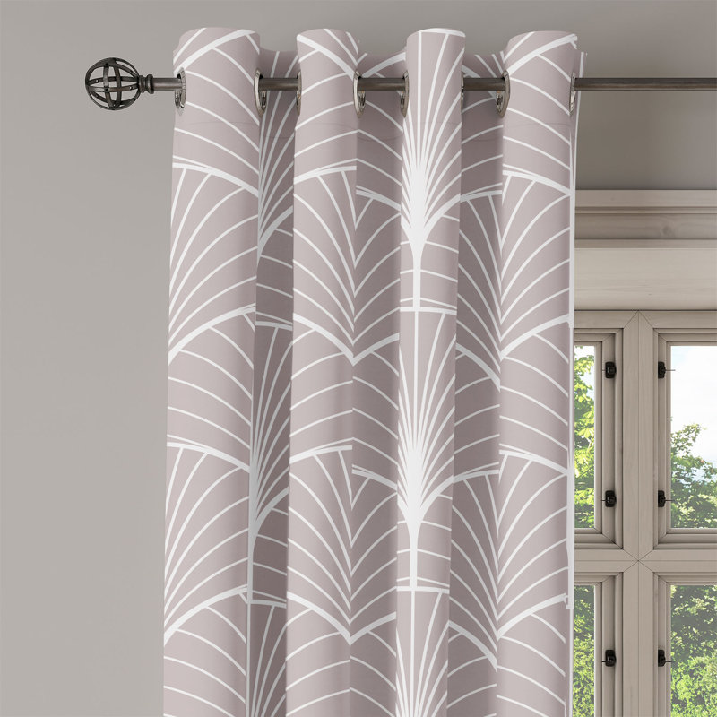  Paire de rideaux semi-transparents en satin, Taupe / Blanc, L 50 po x L 108 po