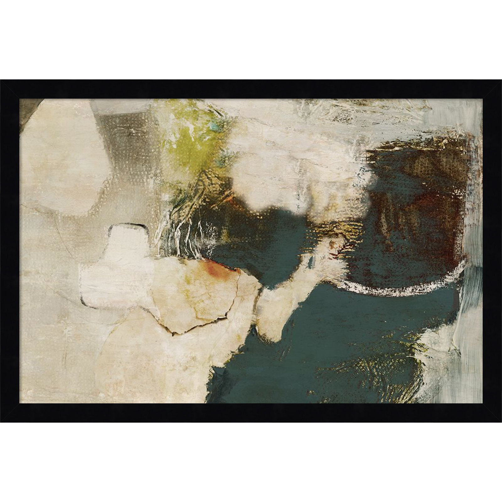 Obscured in Blue Print by PI Studio, Black, 15" H x 21" W