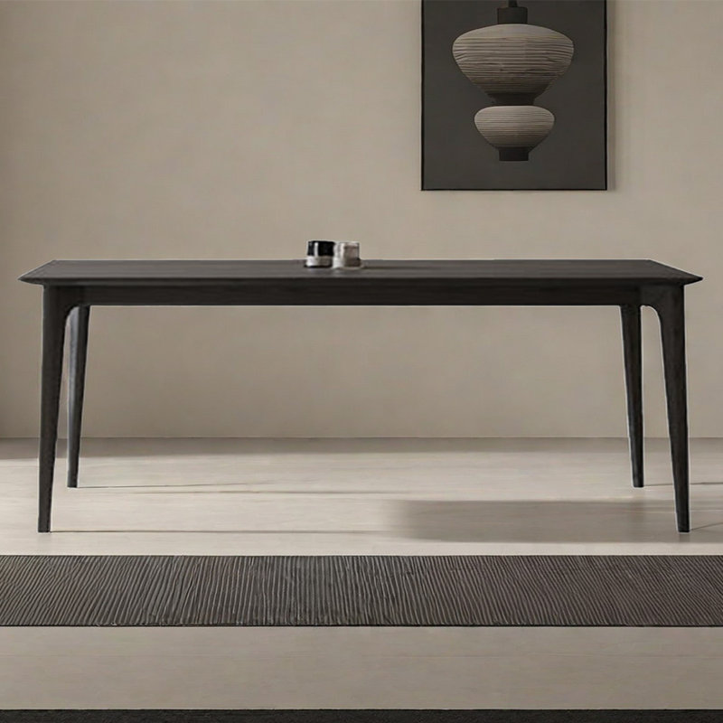 Table de salle à manger moderne simple rectangulaire noire, H 29,53 po x L 78,74 po x l 35,43 po