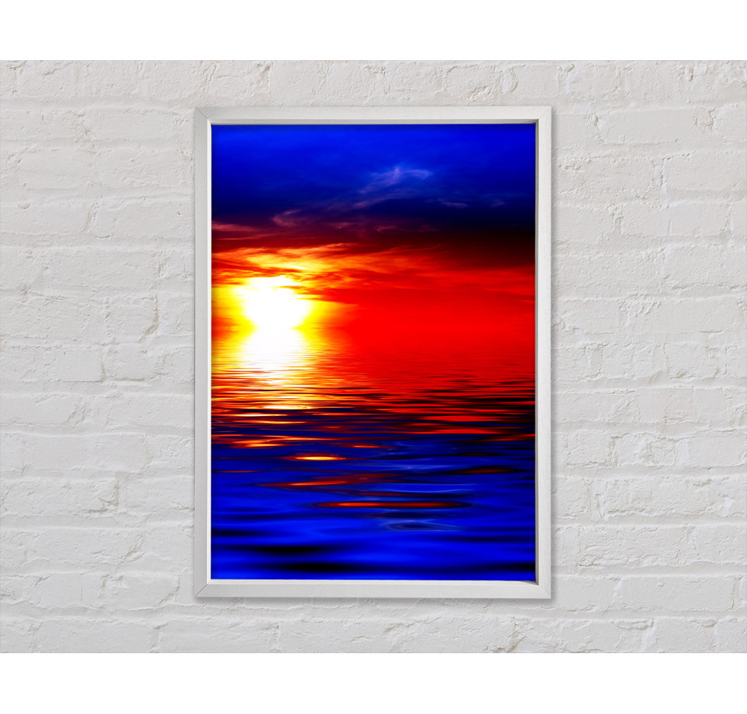 Electric Blue Ocean Sunset - Einzelbildrahmen Kunstdrucke auf Leinwand