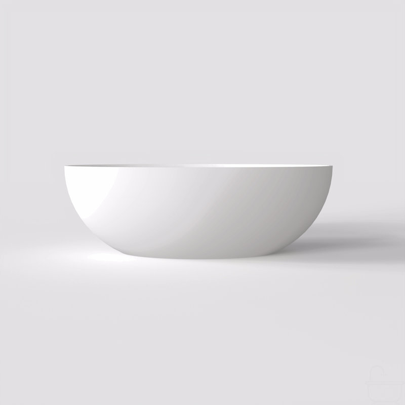 67 Inch Freestanding Solid Surface Soaking Bathtub