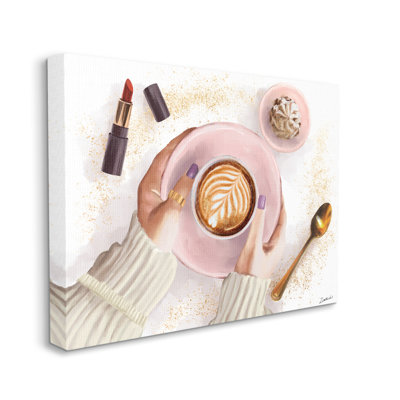 «Café Cappuccino Cup with Glam Fashion» par Ziwei Li, impression sur toile