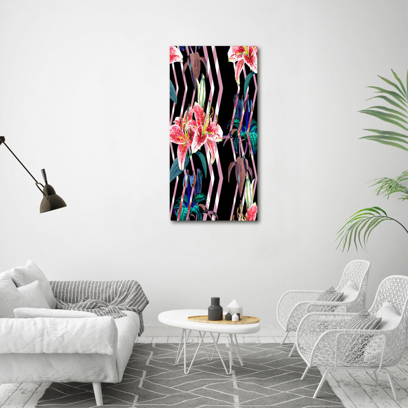 Lilies Background - Wrapped Canvas Print