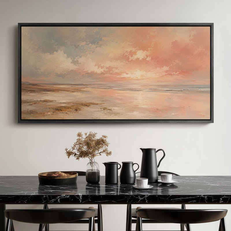 Impression sur toile encadrée, très grand, H 30 po x l 60 po, Noir