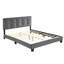 Grand lit plateforme tapissier en velours gris foncé, bois massif, tête de lit réglable en bois, style-1644519954-1644519953