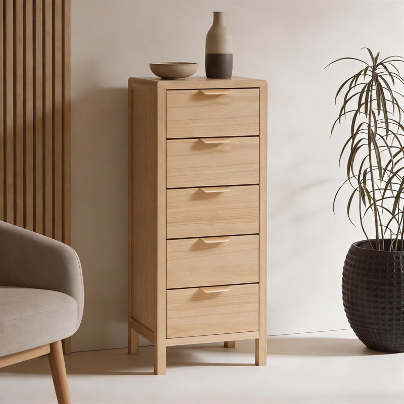 Freya Assembled 5 Drawer Tall Storage Chest